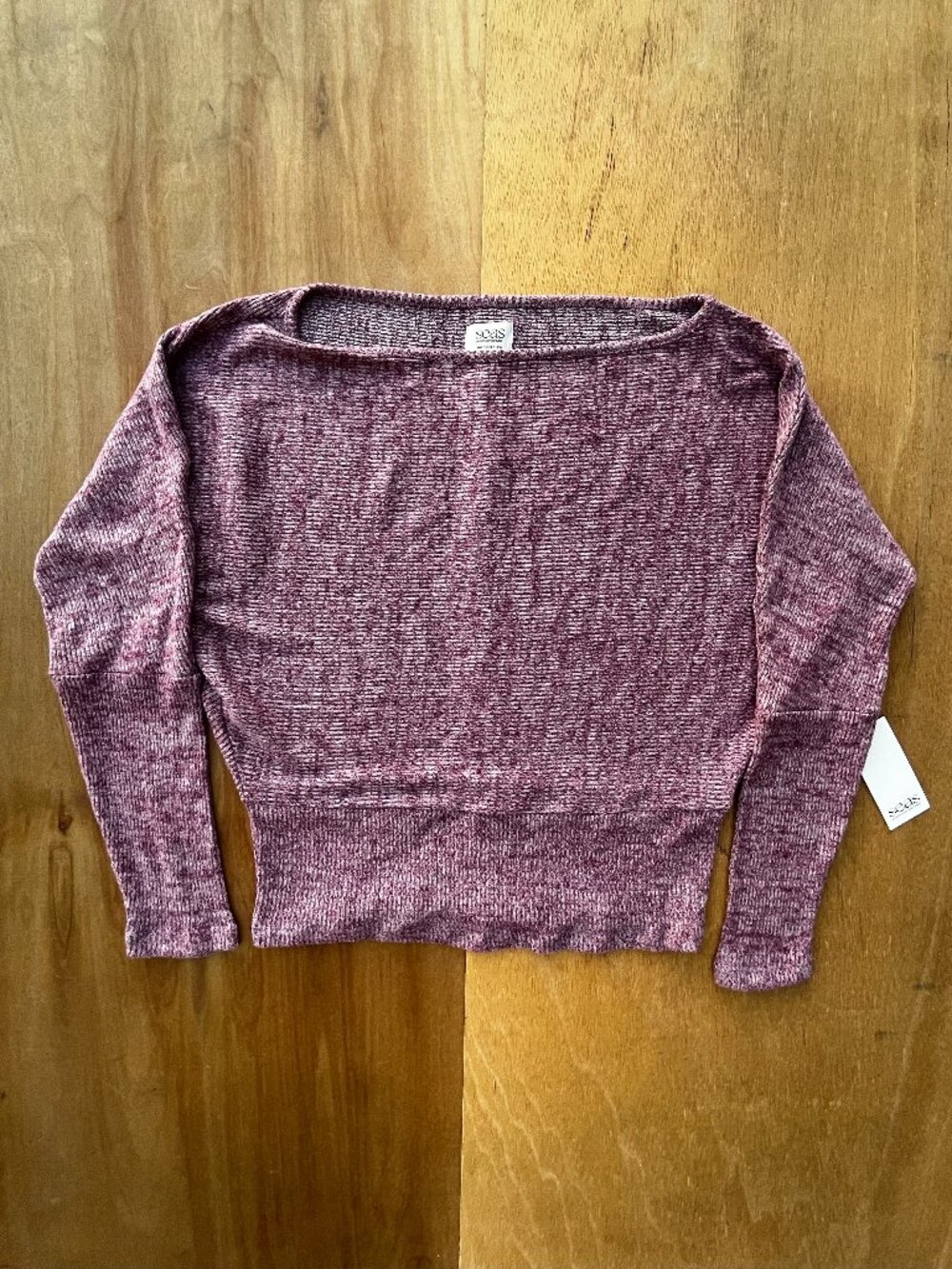 78 AND SUNNY MACKENZIE OFF THE SHOULDER SWEATER Women’s sz L Purple NEW